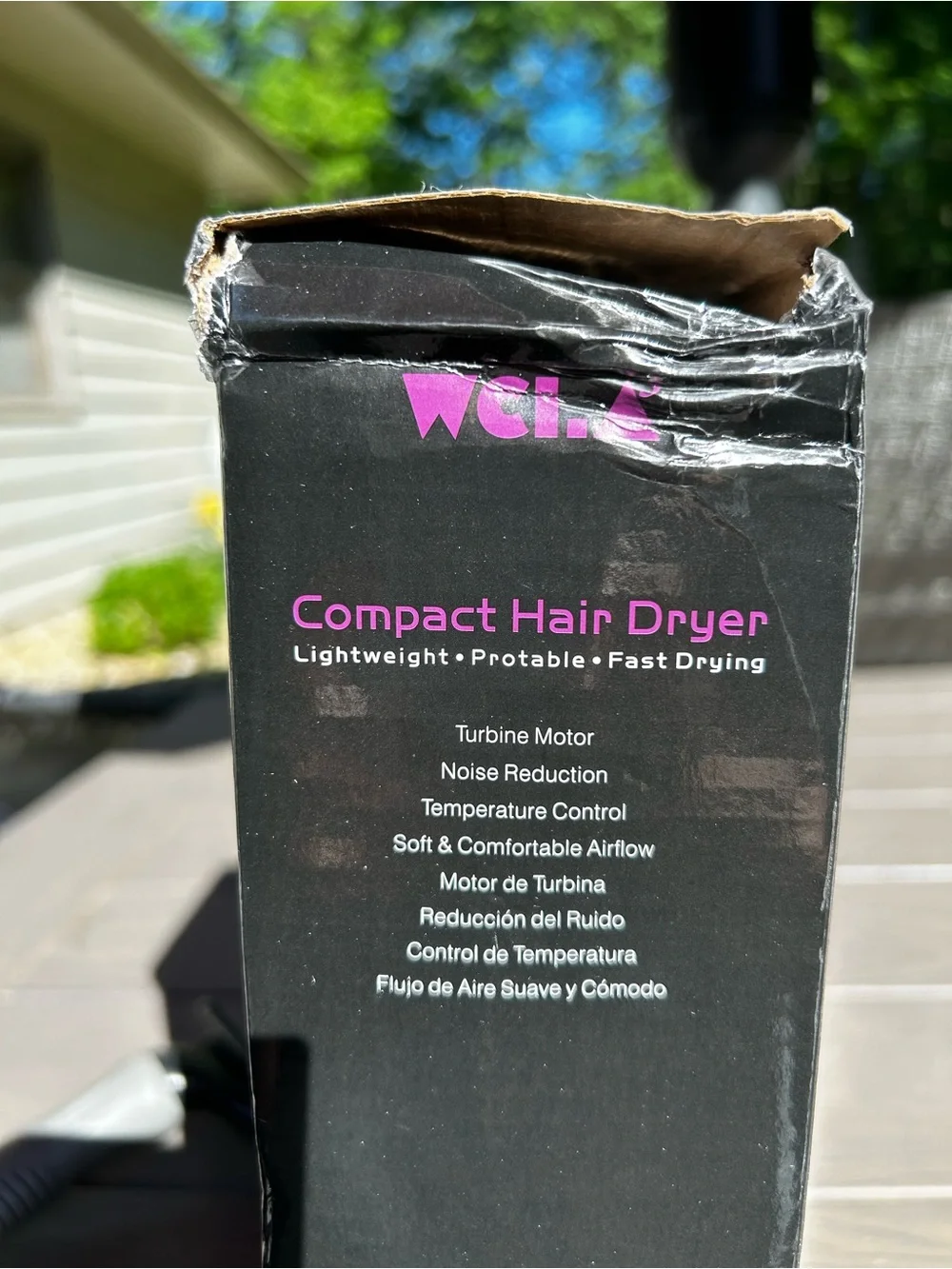 Compact, Lightweight, Temperature Control Hair Dryer with Attachment